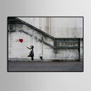 Framed 1 Panel - Banksy - There is always hope