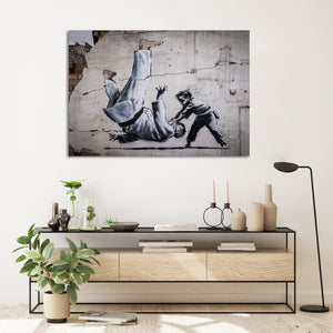 Framed 1 Panel - Banksy - Ukraine Borodyanka Judo Kid