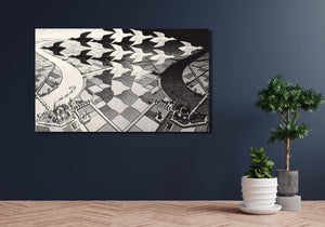 Framed 1 Panel - Day and Night by Maurits Cornelis Escher