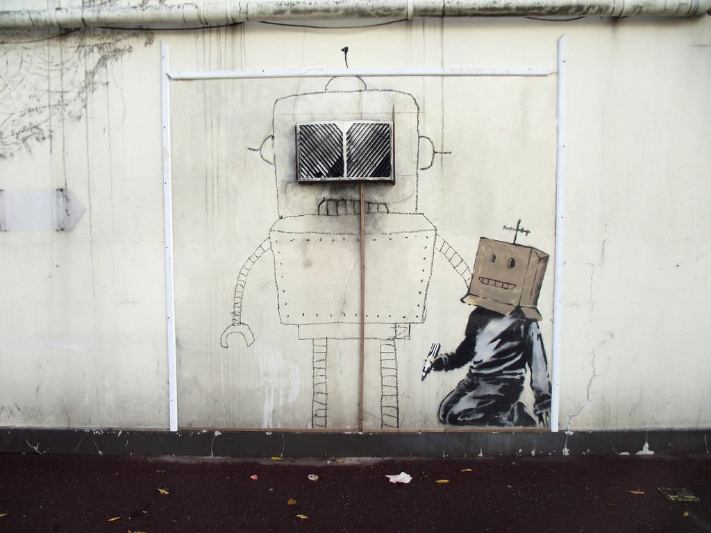 Framed 1 Panel - Banksy - Torquay-Robot