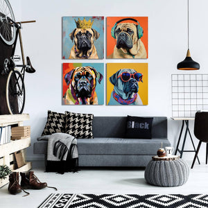 Framed 4 Panels - English Mastiff