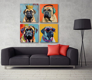 Framed 4 Panels - English Mastiff