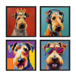 Framed 4 Panels - Airedale Terrier