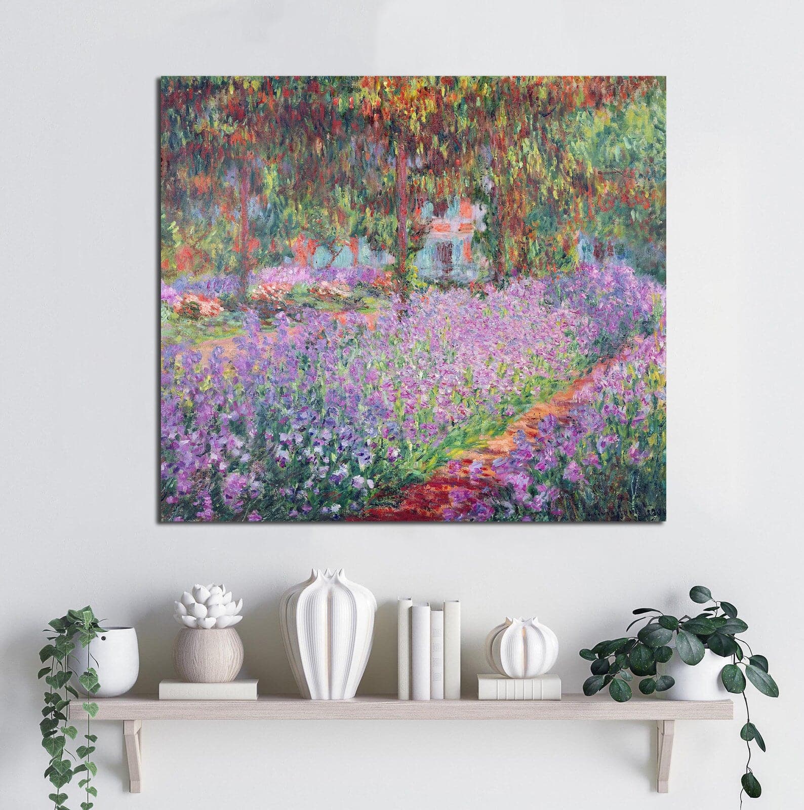 Framed 1 Panel - The Artist's Garden at Giverny (1900) by Claude Monet