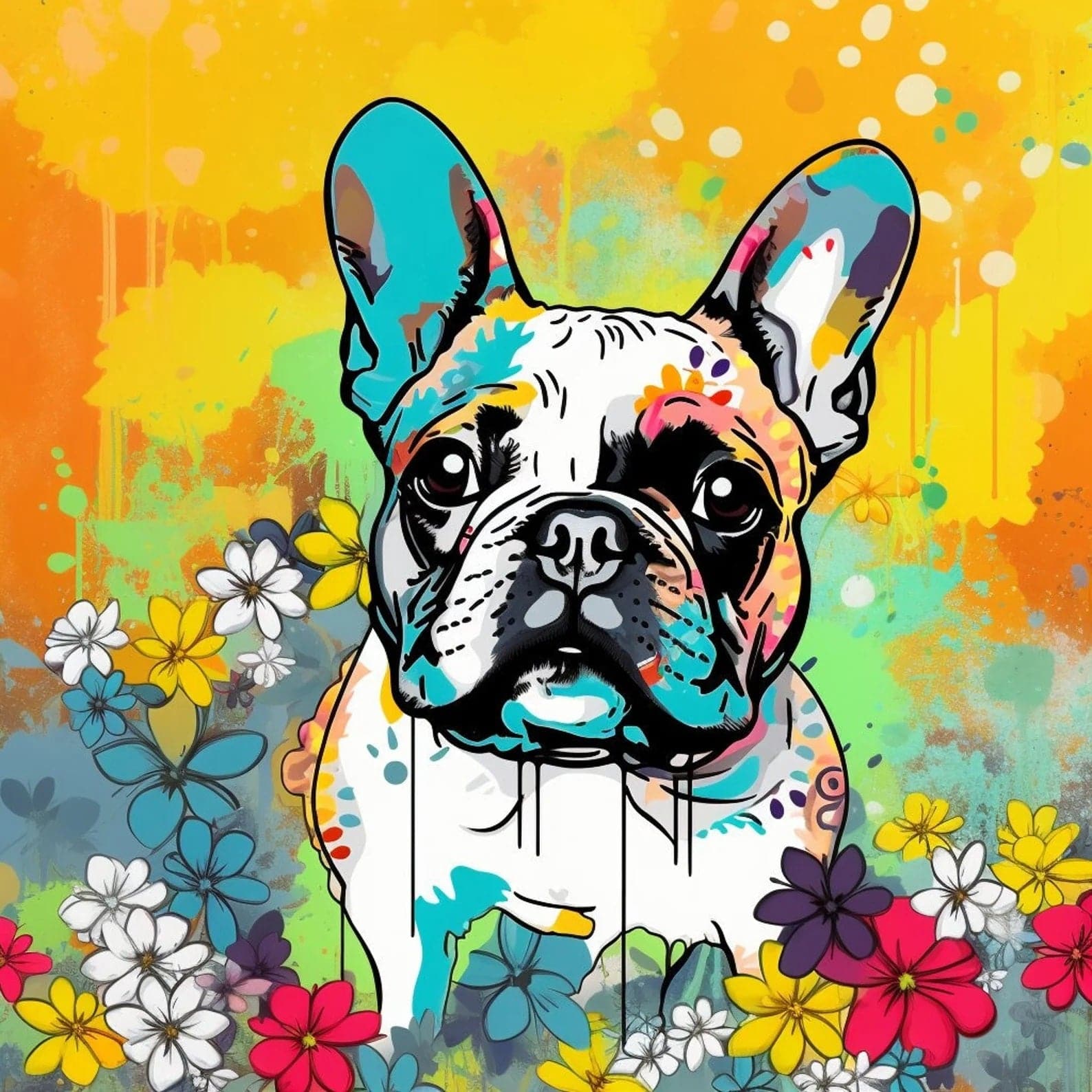 Framed 1 Panel - French Bulldog Dog