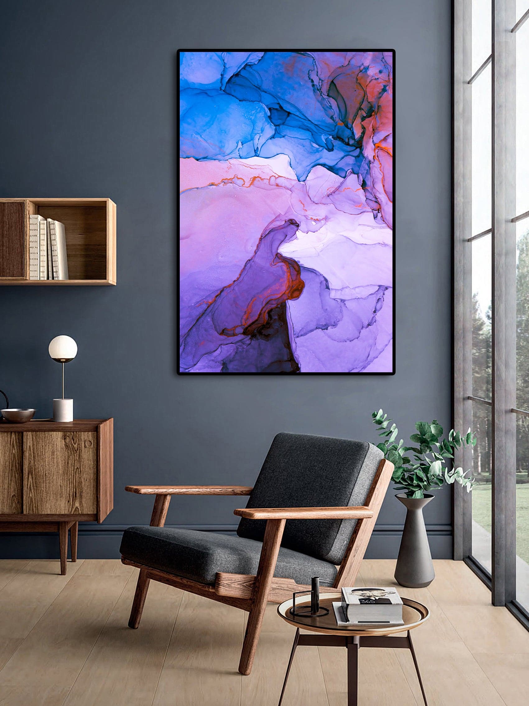 Framed 1 Panel - Luxury Abstract Fluid