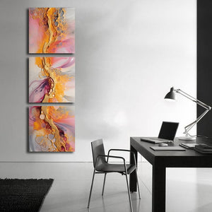 Framed 3 Panels - Natural Luxury Abstract Fluid