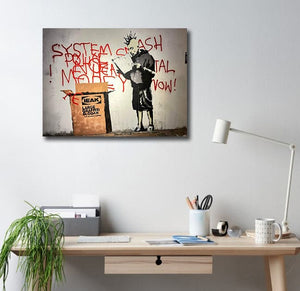 Framed 1 Panel - Banksy - System Crash