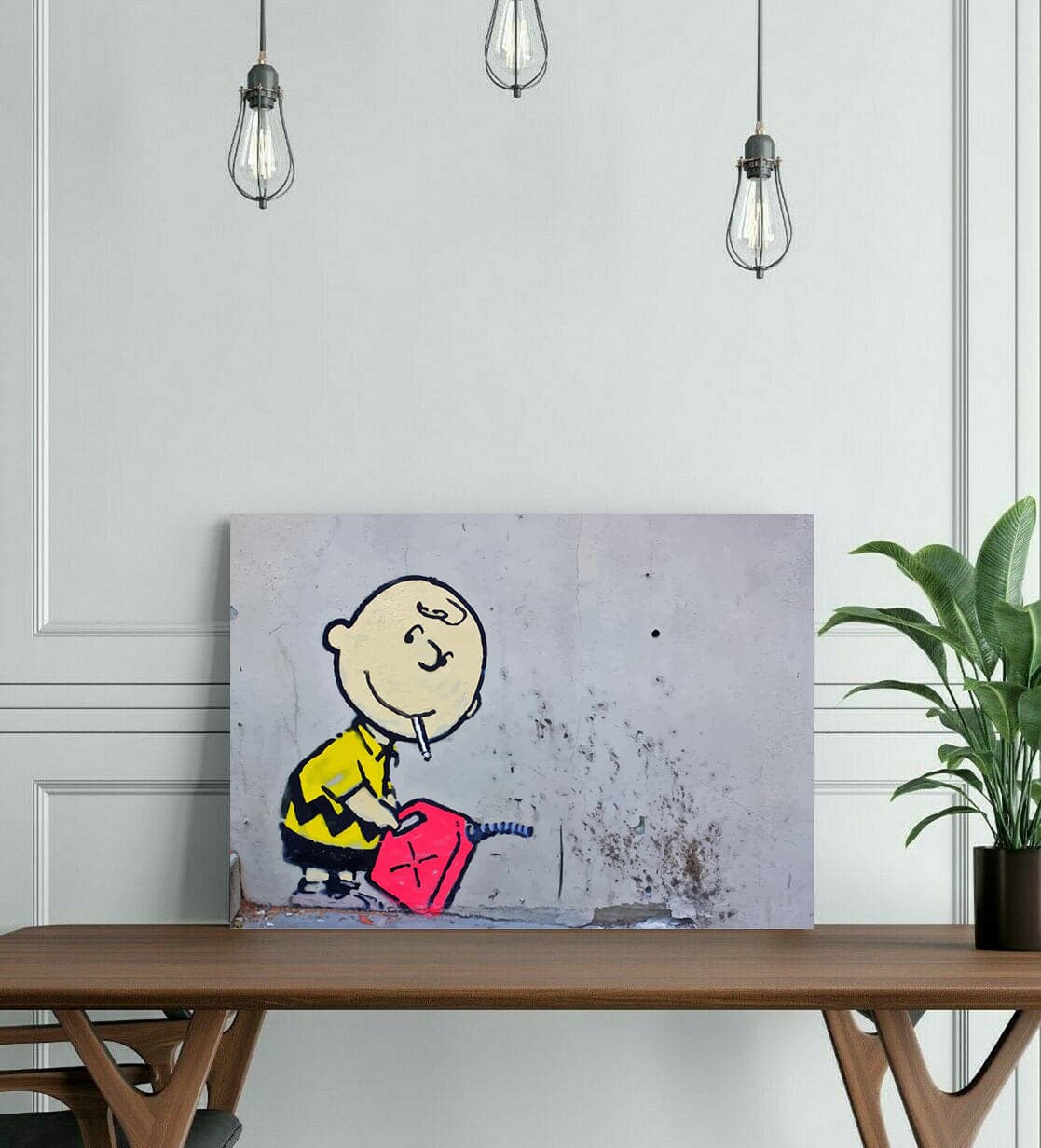 Framed 1 Panel - Banksy - CHARLIE BROWN FIRESTARTER