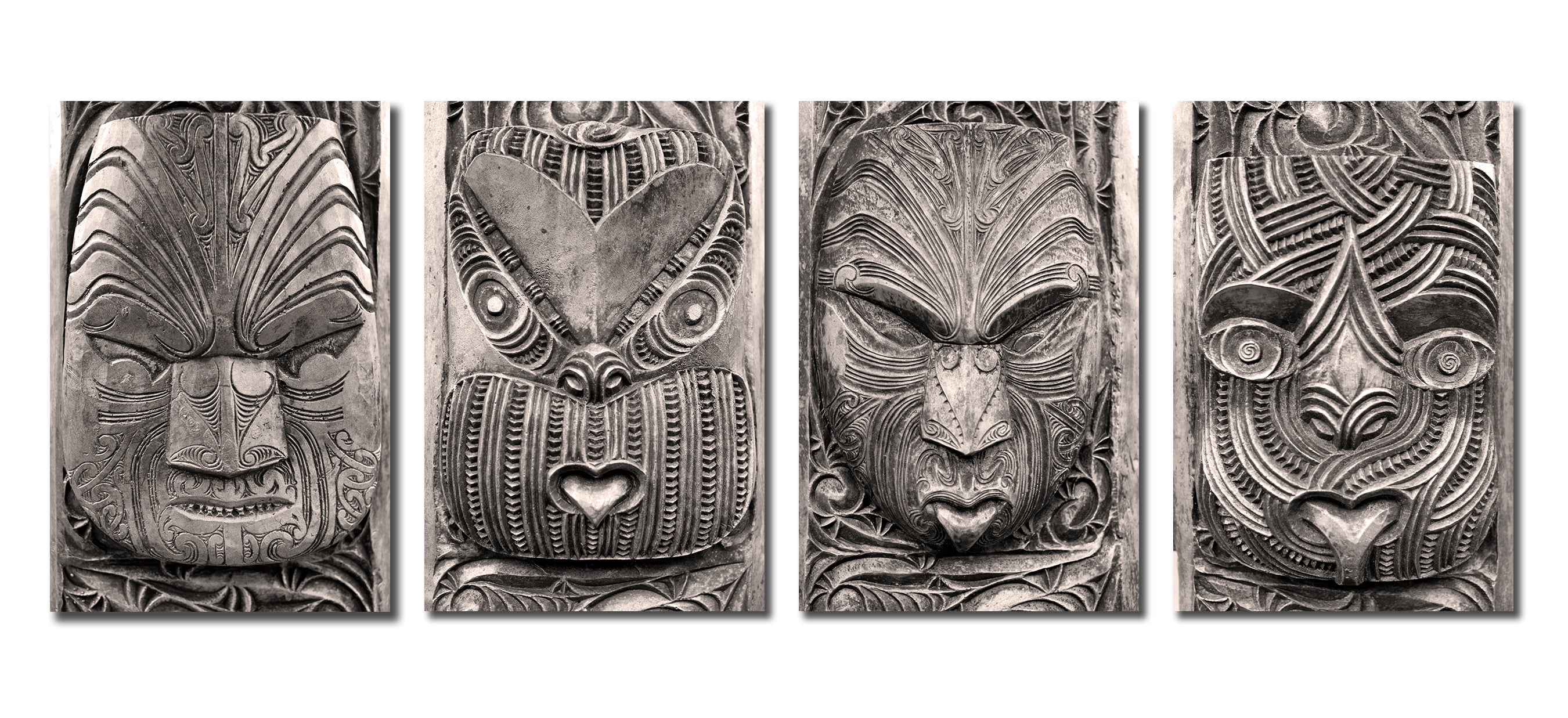 Framed 4 Panels - Maori Art