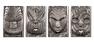 Framed 4 Panels - Maori Art