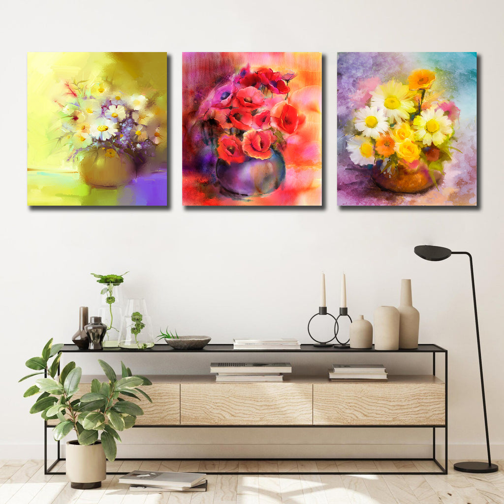 Framed 3 Panels - Flowers