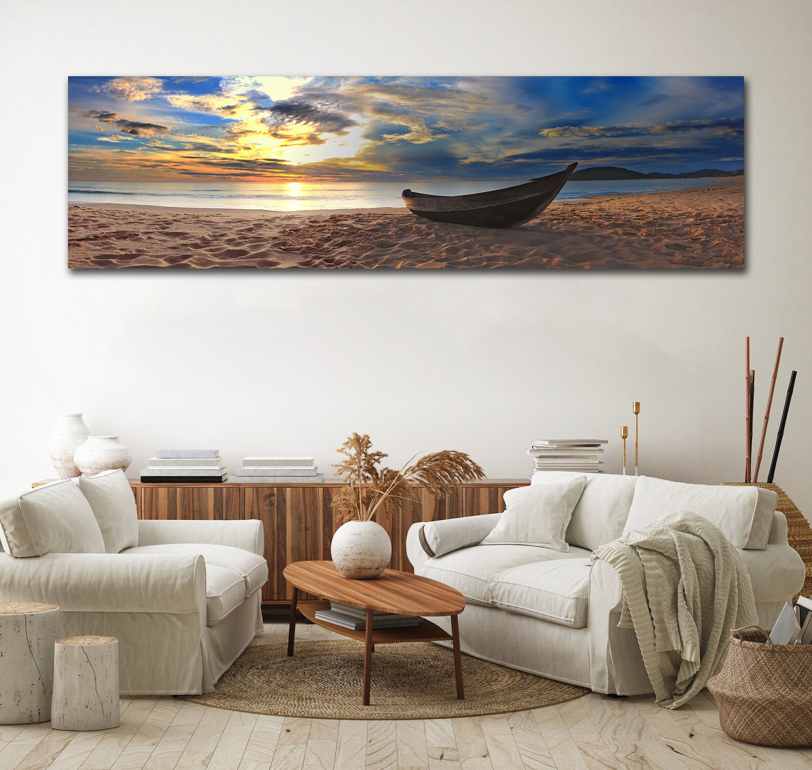 Framed 1 Panel - Beach Panorama