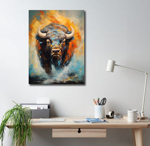 Framed 1 Panel - Big Angry Bison