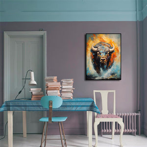 Framed 1 Panel - Big Angry Bison