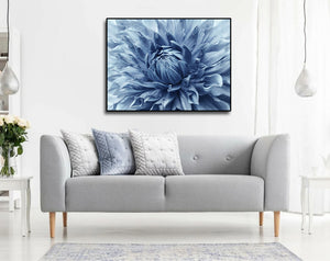 Framed 1 Panel - Dahlia Light Blue Flower