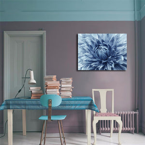 Framed 1 Panel - Dahlia Light Blue Flower