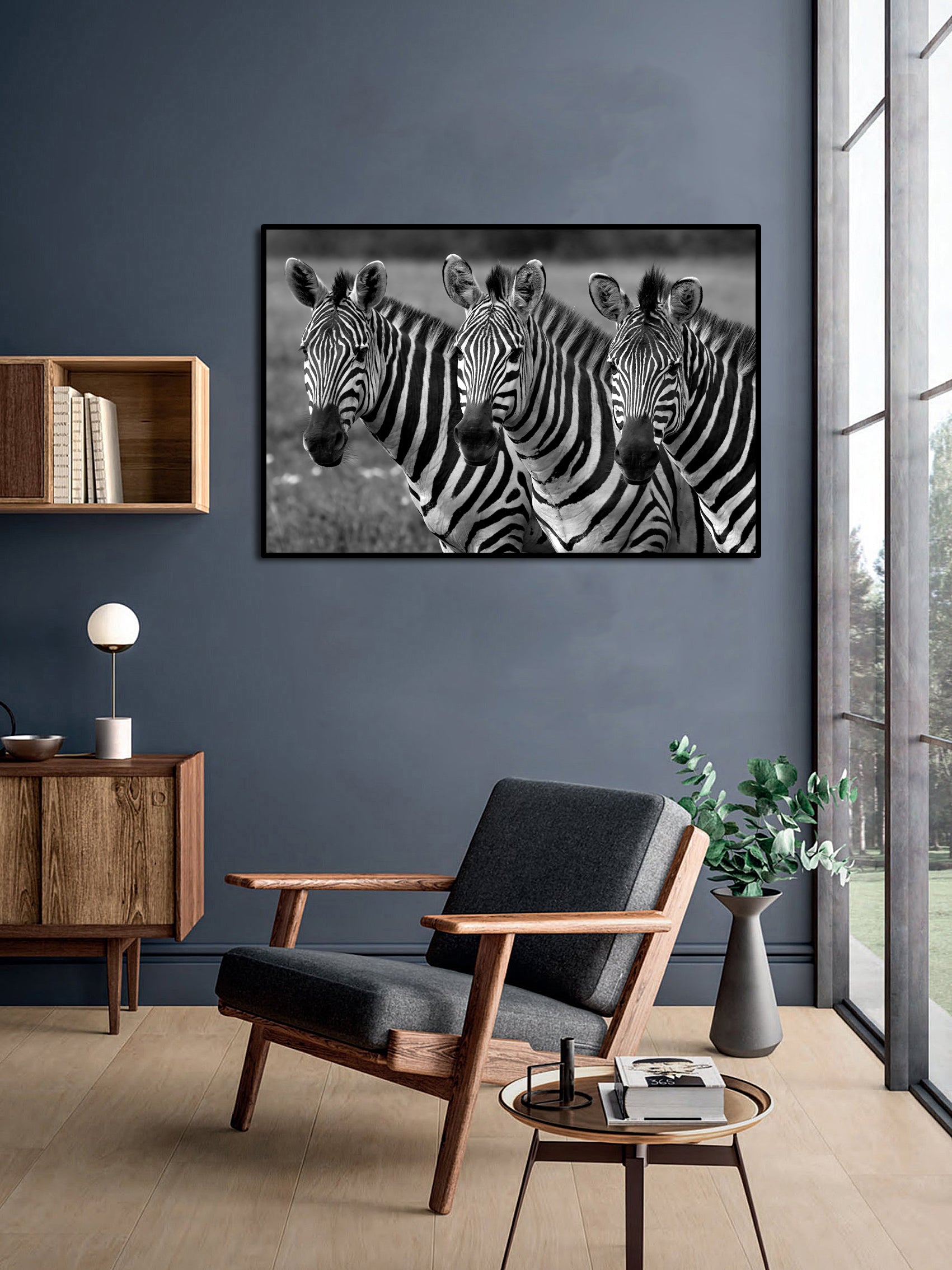 Framed 1 Panel - Zebras