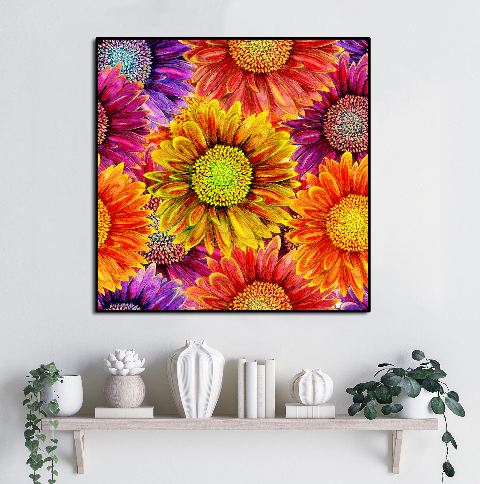 Framed 1 Panel - Gerbera Flower