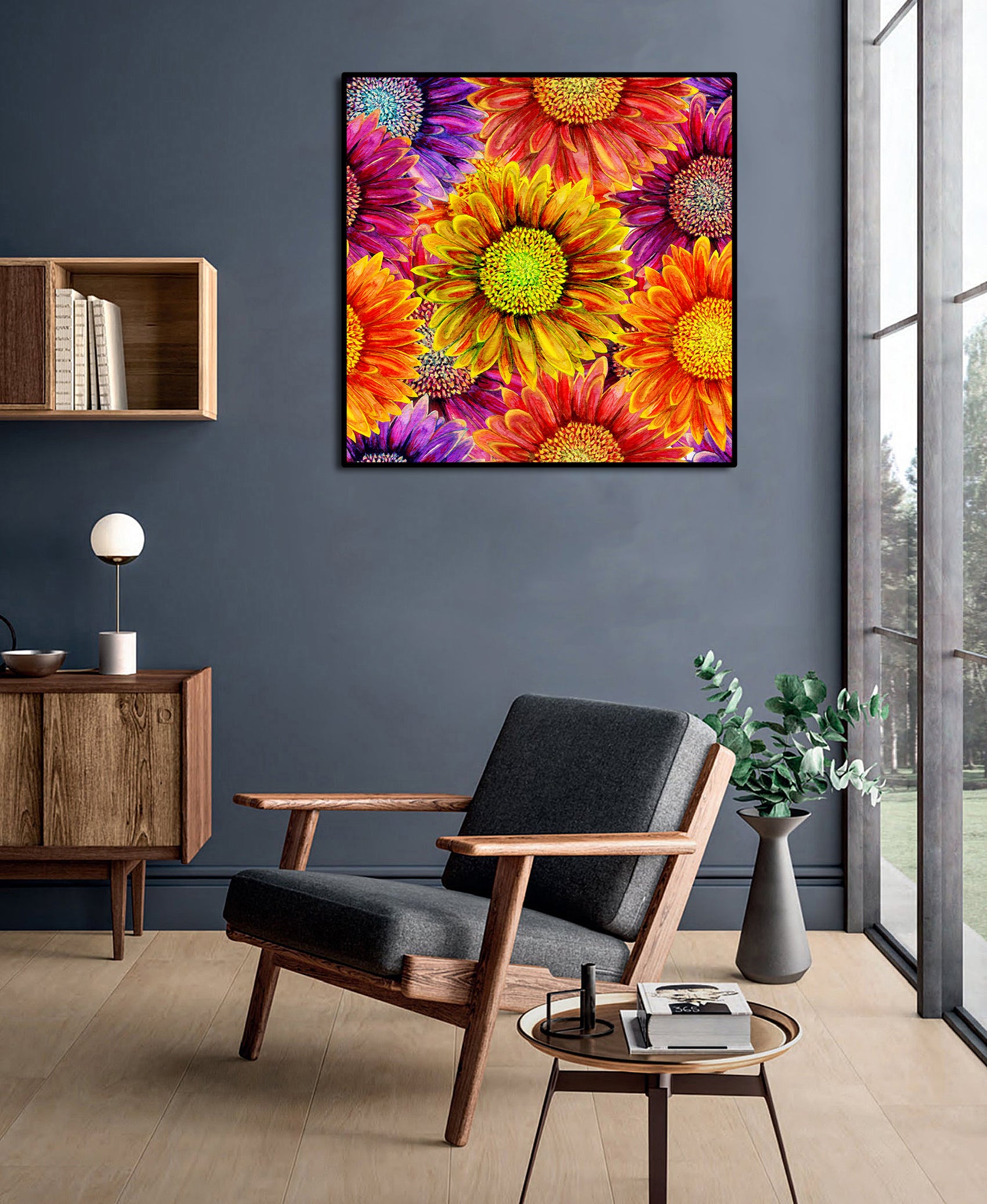 Framed 1 Panel - Gerbera Flower