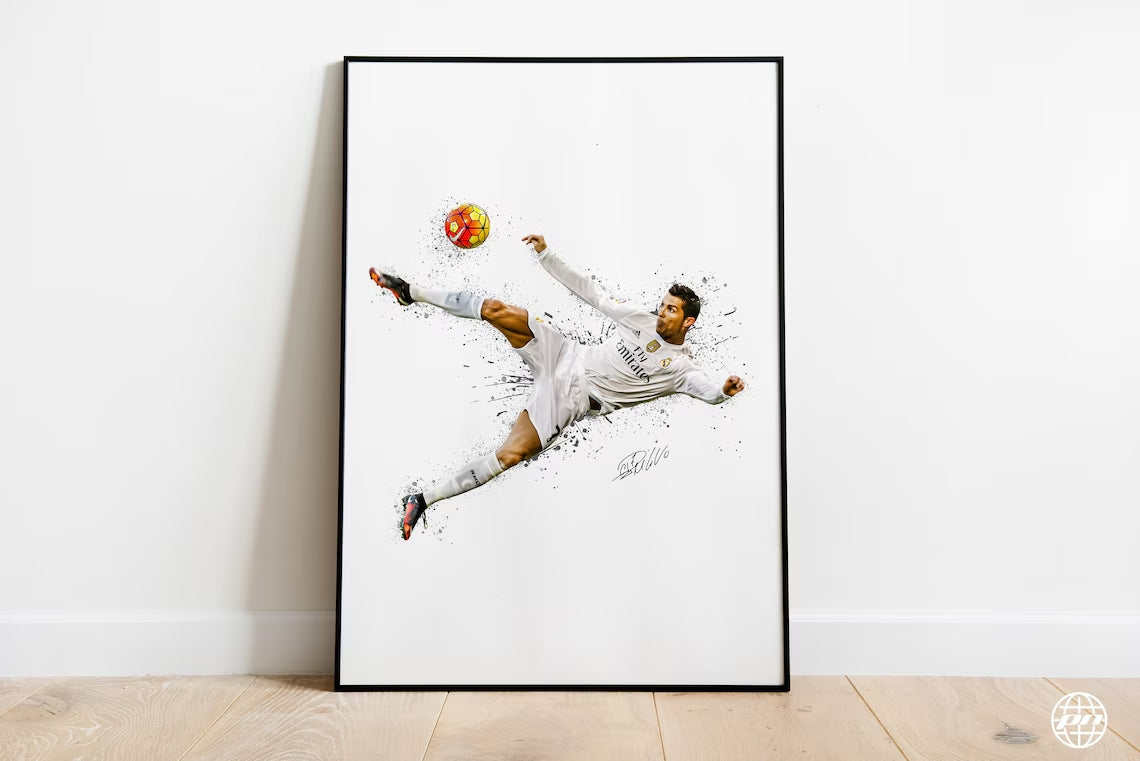 Framed 3 Panels  -  Lionel Messi, Ronaldo, Mbappe