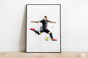 Framed 3 Panels  -  Lionel Messi, Ronaldo, Mbappe