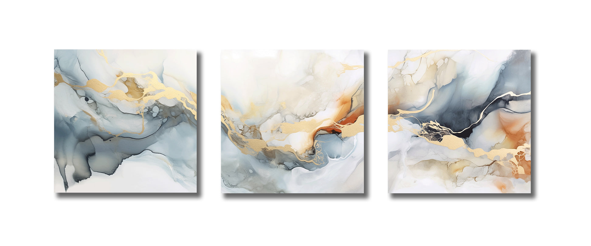 Framed 3 Panels - Marble Abstract