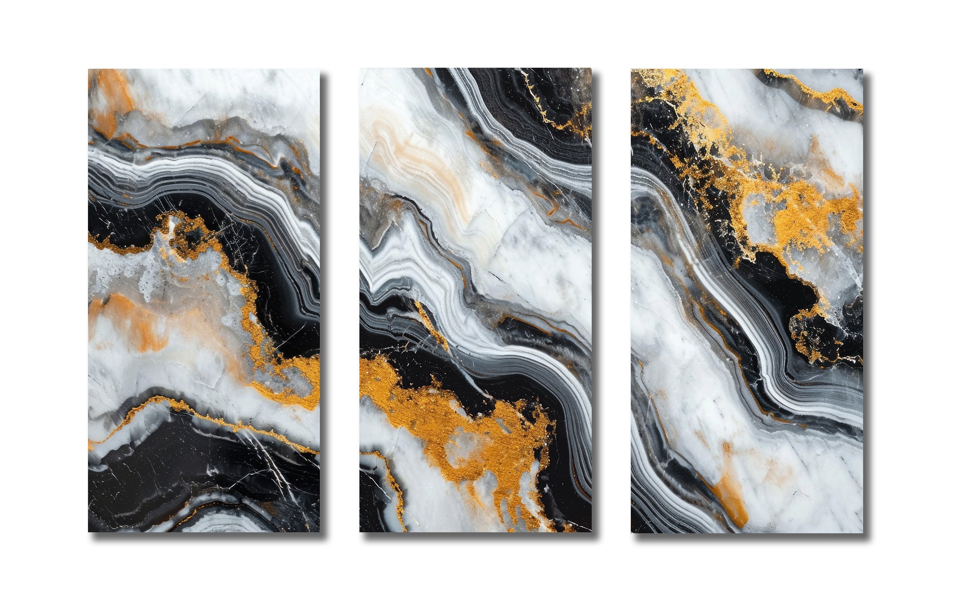 Framed 3 Panels - Polished Marble Abstract