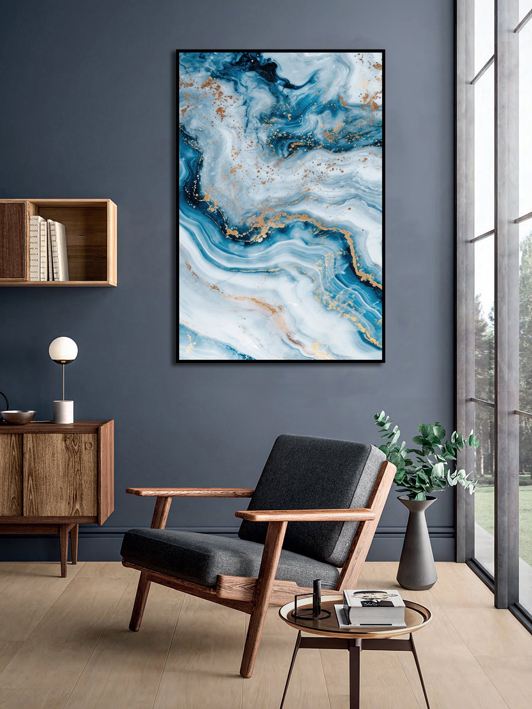 Framed 1 Panel - Elegant Marble Abstract