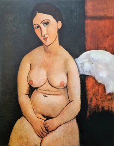 Framed 1 Panel - Amedeo Modigliani (1884-1920) Seated Nude, 1918