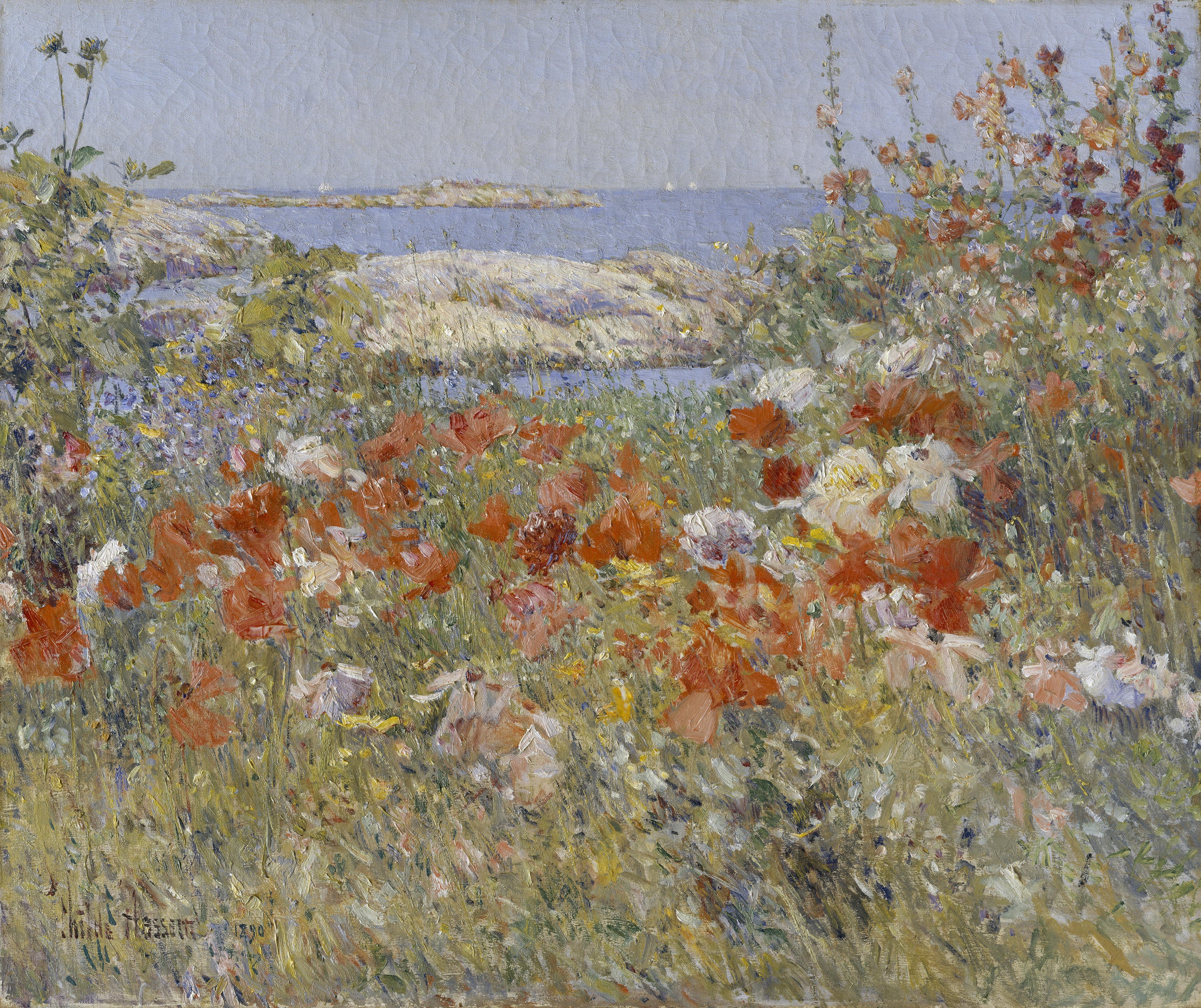 Framed 1 Panel - Celia Thaxter's Garden by Childe Hassam