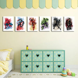 Framed 6 Panels - Kids Room - Super Hero