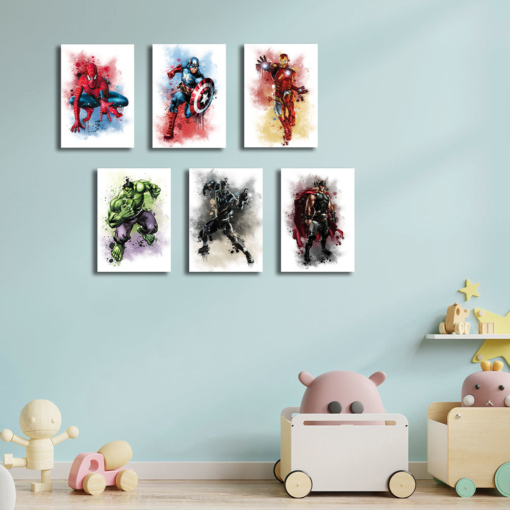 Framed 6 Panels - Kids Room - Super Hero