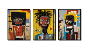 Framed 3 Panels  - Jean Michel Basquiat