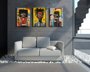 Framed 3 Panels  - Jean Michel Basquiat