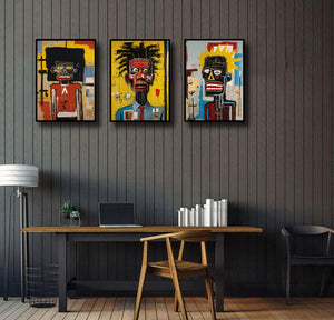 Framed 3 Panels  - Jean Michel Basquiat