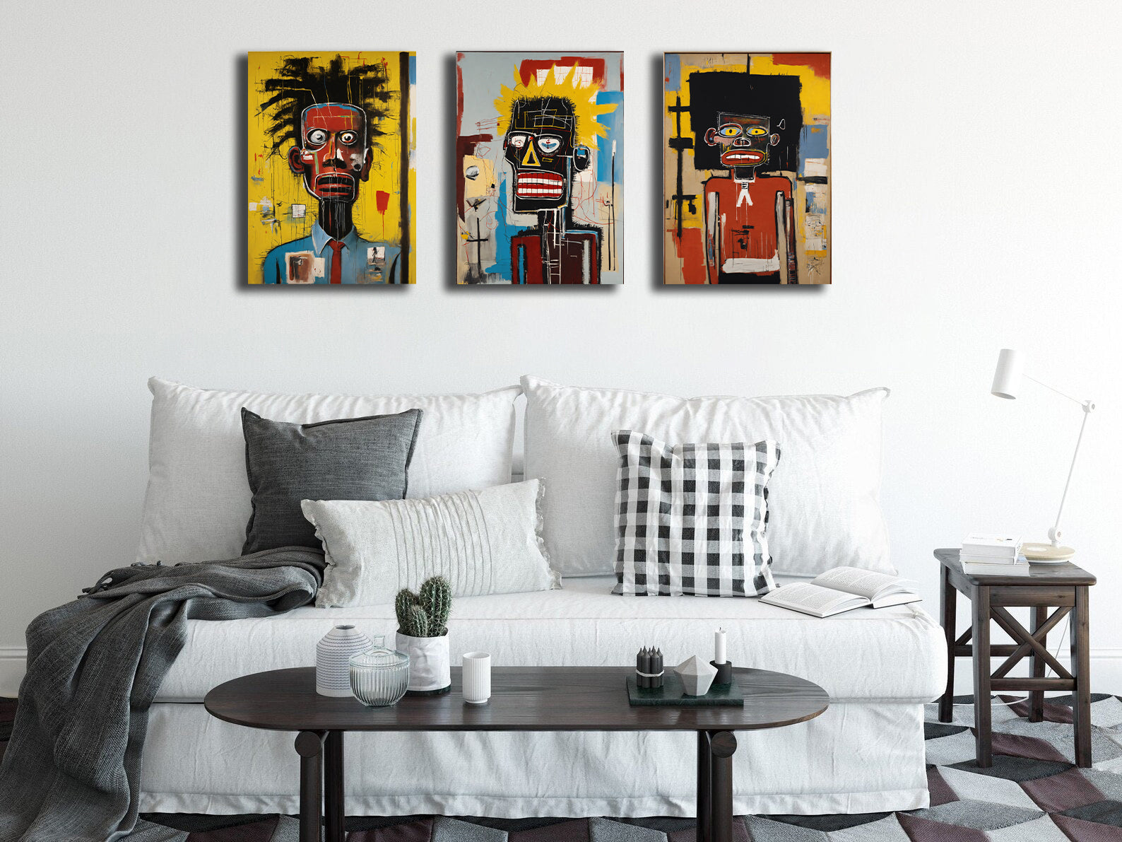 Framed 3 Panels  - Jean Michel Basquiat