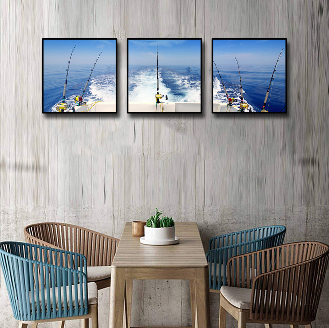 Framed 3 Panels - Fishing