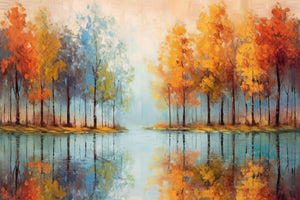 Framed 1 Panel - Autumn Lake