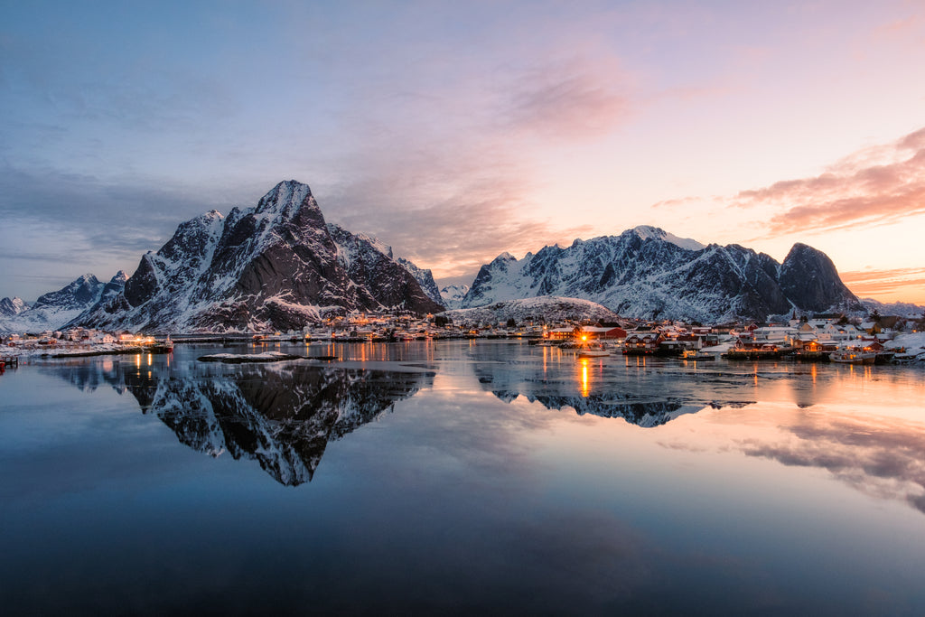 Framed 1 Panel - Fishing Village Reine Lofton Norway