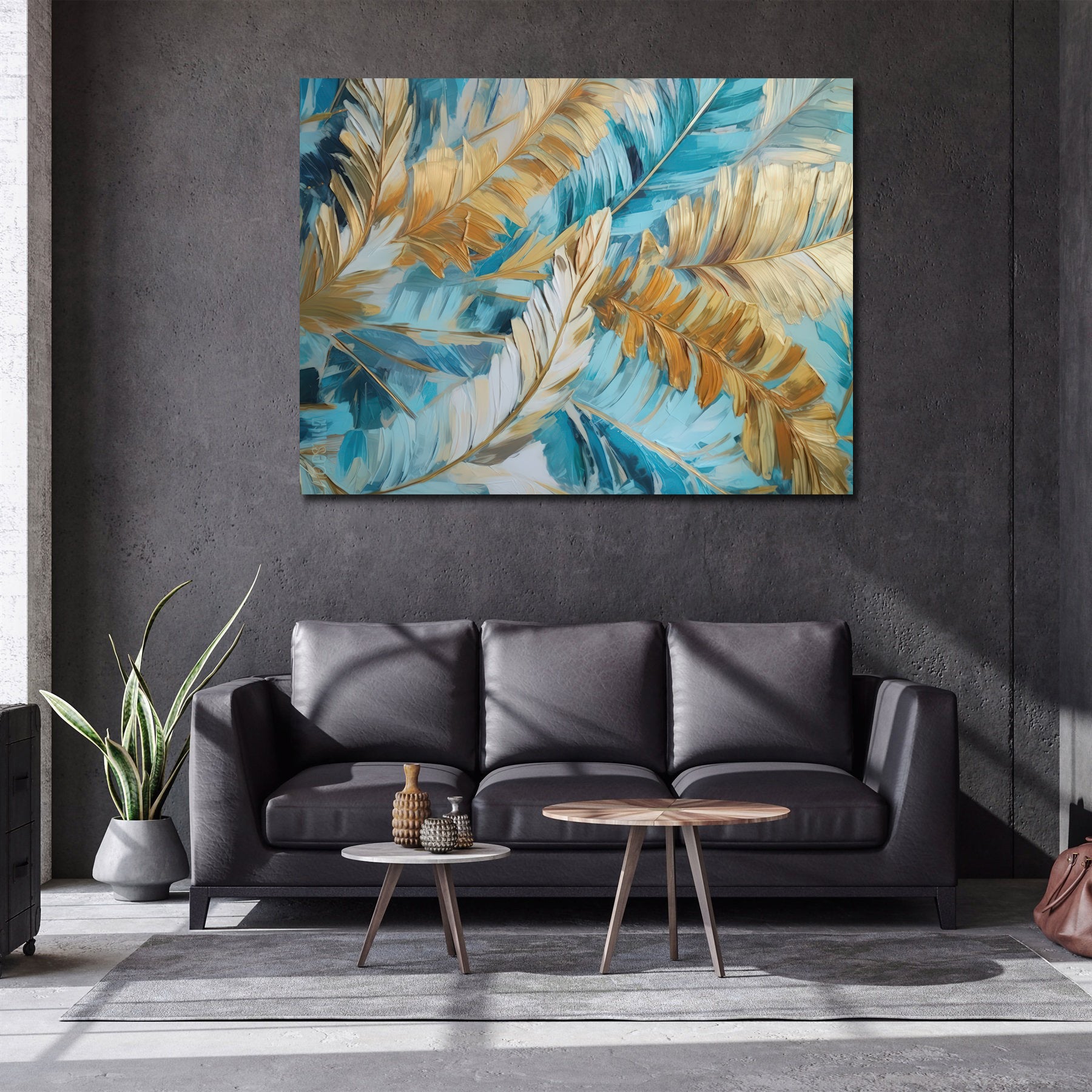 Framed 1 Panel - Abstract Leaf Deco