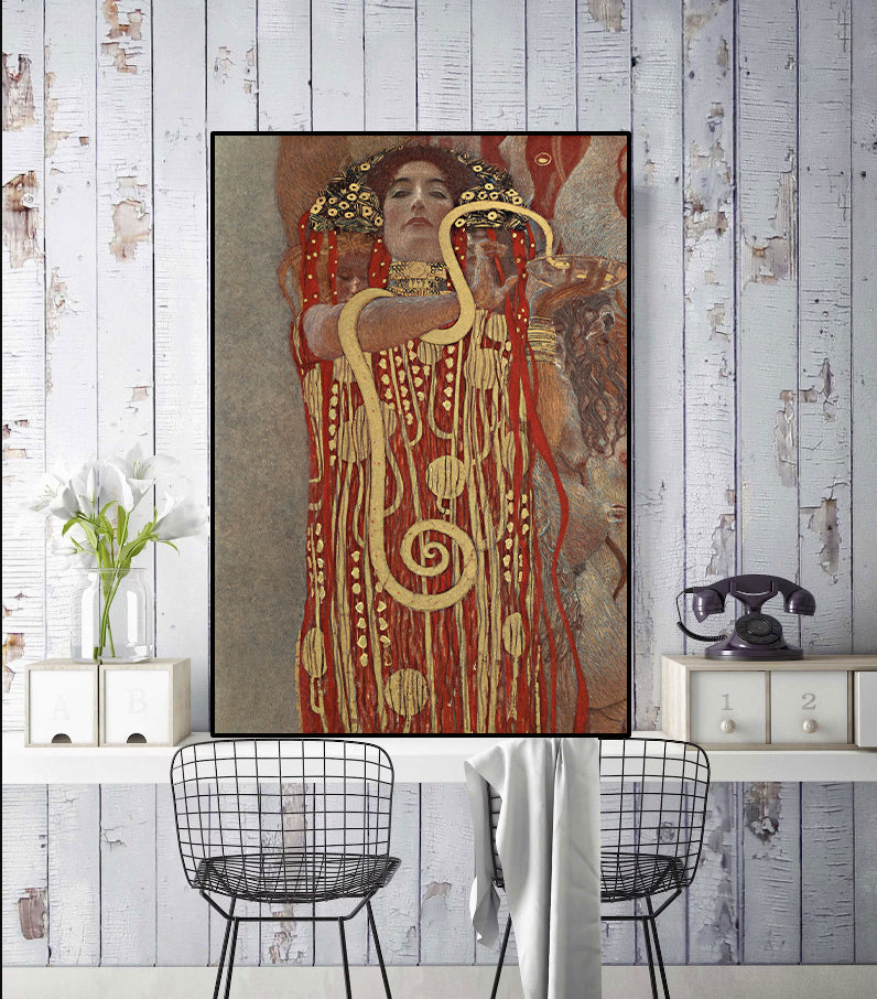 Framed 1 Panel - Hygieia by Gustav Klimt