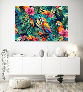 Framed 1 Panel - Tropical Exotic Pattern