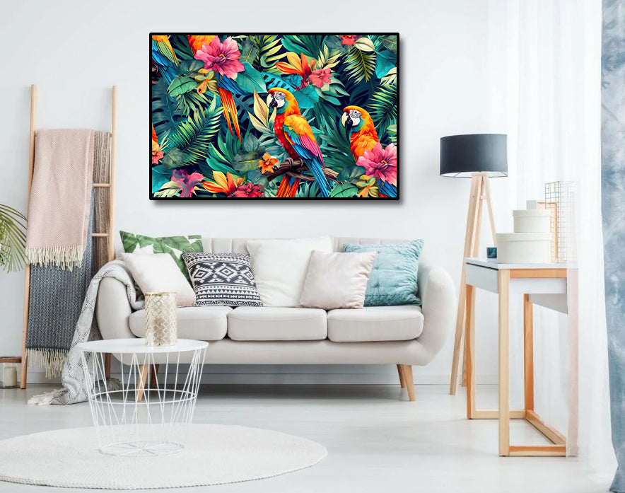 Framed 1 Panel - Tropical Exotic Pattern