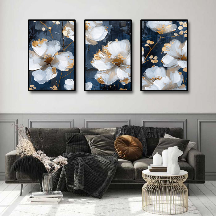 Framed 3 Panels - Flowers