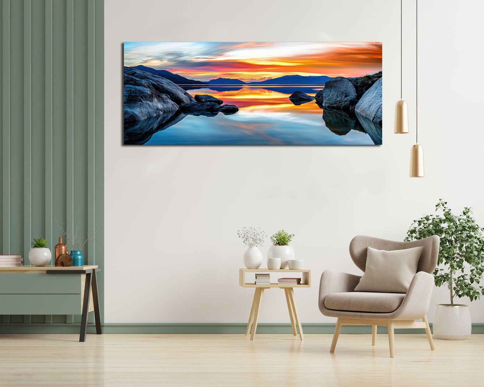 Framed 1 Panel - Sunset over Lake Taupo