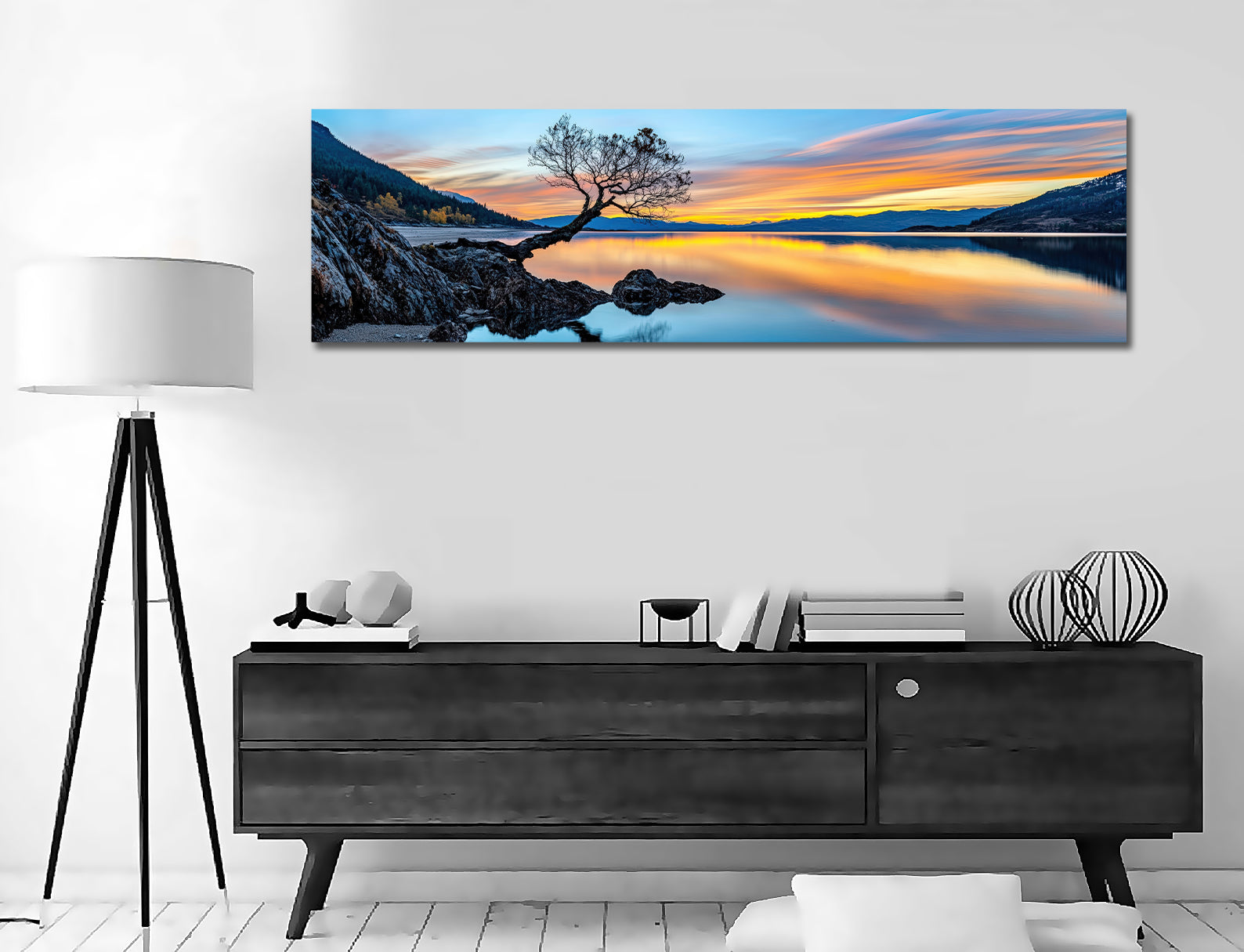 Framed 1 Panel - Sunset over Lake Wakatipu