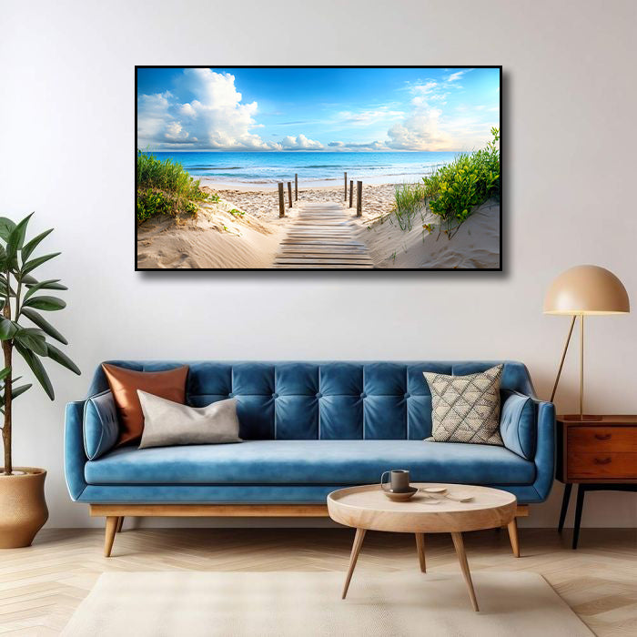 Framed 1 Panel - Beach in Summer