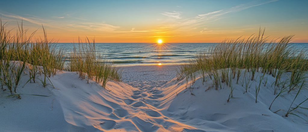 Framed 1 Panel - Sunset on a stunning beach