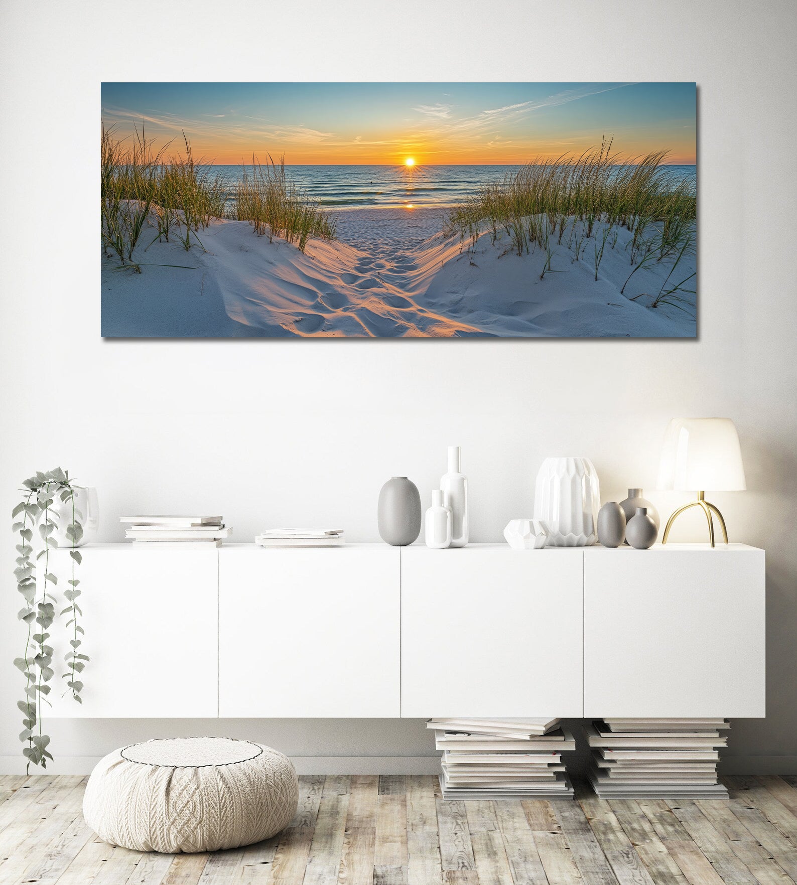 Framed 1 Panel - Sunset on a stunning beach